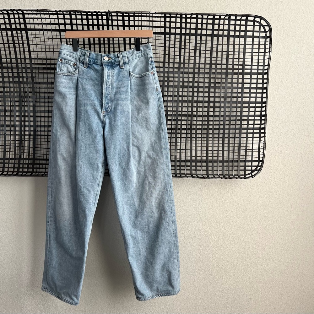 Agolde High Rise Fold Waistband Tapered Jeans